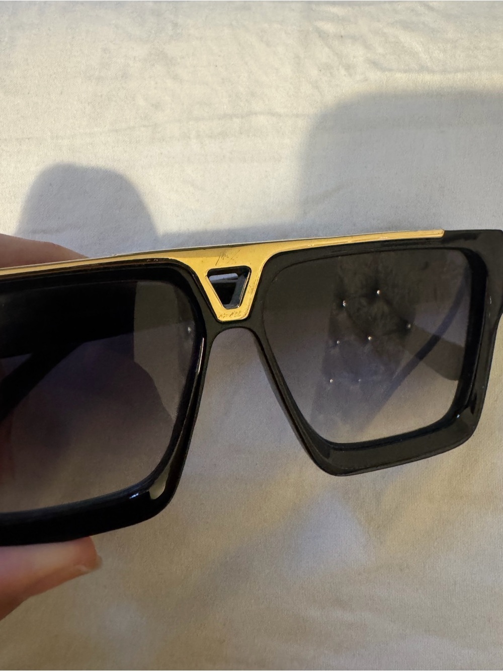 Louis Vuitton Black and Gold Logo Accent Sunglasses